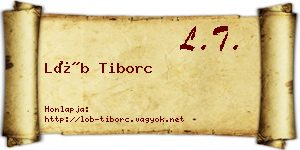 Löb Tiborc névjegykártya